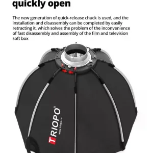 Triopo K2-90 Softbox Octogonal Armado Fácil 90cm Montura Bowens