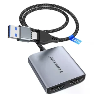 Lemorele AC07 Capturadora de Video 1080P USB y USB-C