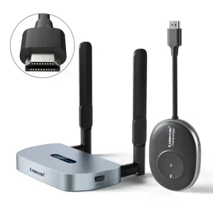 Lemorele Q5R1 Transmisor Video 4K Inalámbrico HDMI a HDMI o VGA