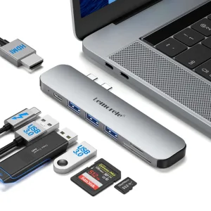 Lemorele TC52 Hub USB-C 7 en 2 para MacBook Pro y Air – Alta velocidad, diseño compacto y máxima compatibilidad