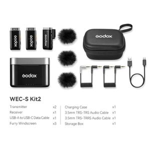 Godox WEC-S Kit 2 Micrófono Doble Para Cámaras Sony y Dispositivos Móviles